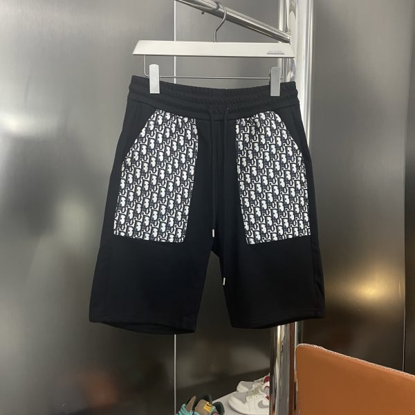 Premium Dior Shorts Black Jacquard Luxury