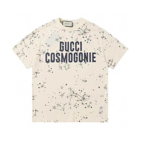 Luxury Gucci Short Sleeves Sky Cotton Print Collection