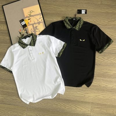 Premium Quality Fendi Short-Sleeved White Cotton Embroidered Collection
