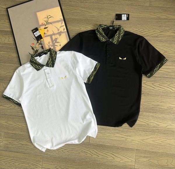Premium Quality Fendi Short-Sleeved White Cotton Embroidered Collection