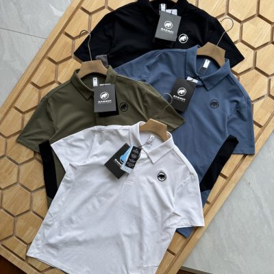 Luxury Mammoth Polo Shirt Black Cotton Patchwork Luxury
