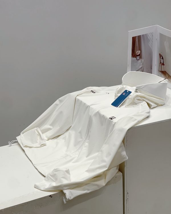 Luxury Fila Jackets Cream Silk Breathable Luxury