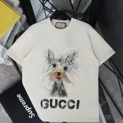 Premium Gucci Short Sleeves Beige Print Collection