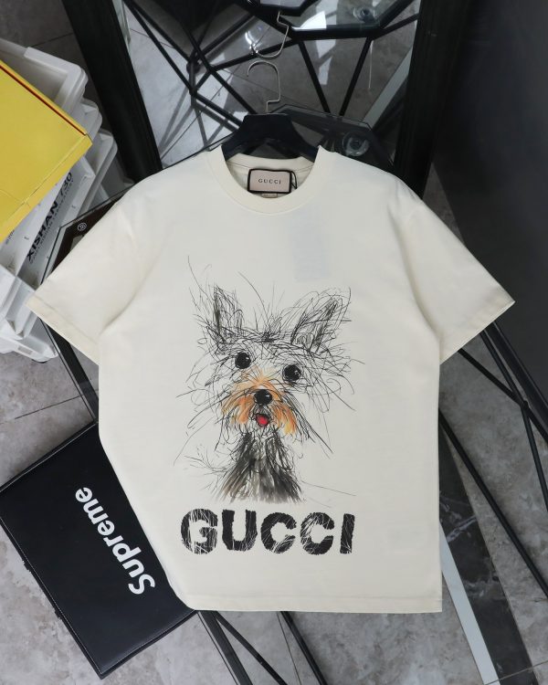 Premium Gucci Short Sleeves Beige Print Collection