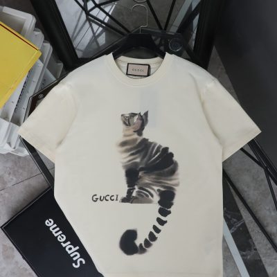 High Quality Gucci Short Sleeves Beige Washed Luxury