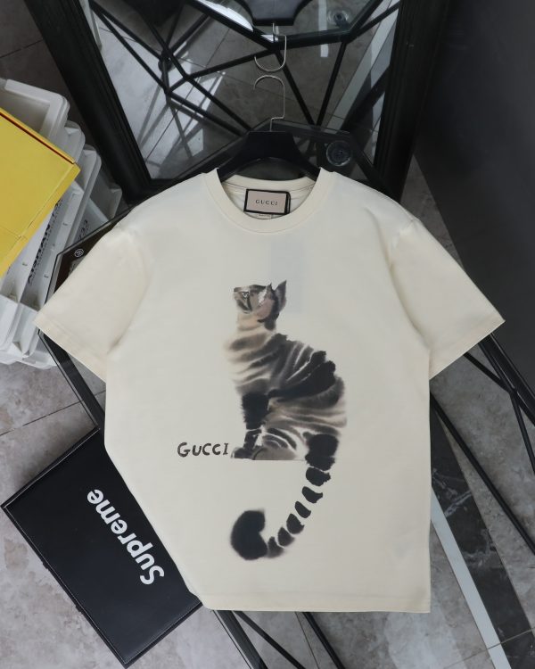 High Quality Gucci Short Sleeves Beige Washed Luxury