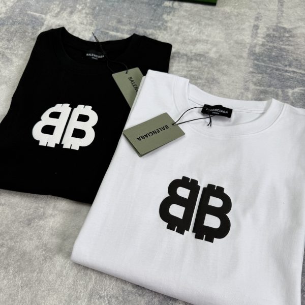 Best Selling Balenciaga Short Sleeves Black Cotton Logo Luxury
