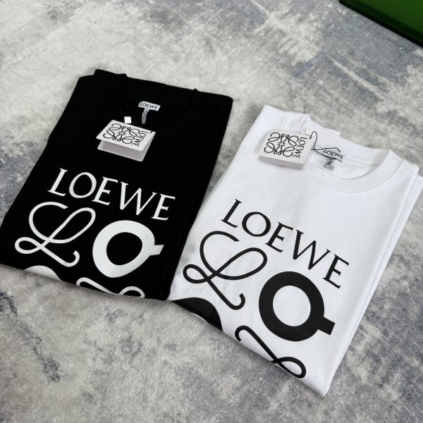 High Quality Loewe Short-Sleeved T-Shirt Black Cotton Print Collection