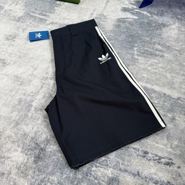 Luxury Balenciaga Shorts Navy Embroidered Luxury