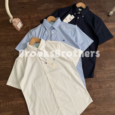 Luxury Brooks Brothers Short Sleeves Navy Cotton Casual Luxury