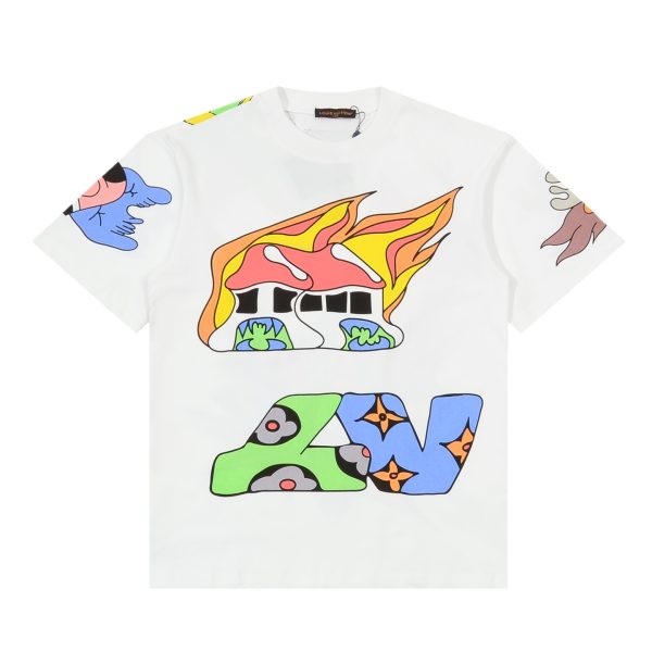 Premium Louis Vuitton Short Sleeves White Cotton Collection