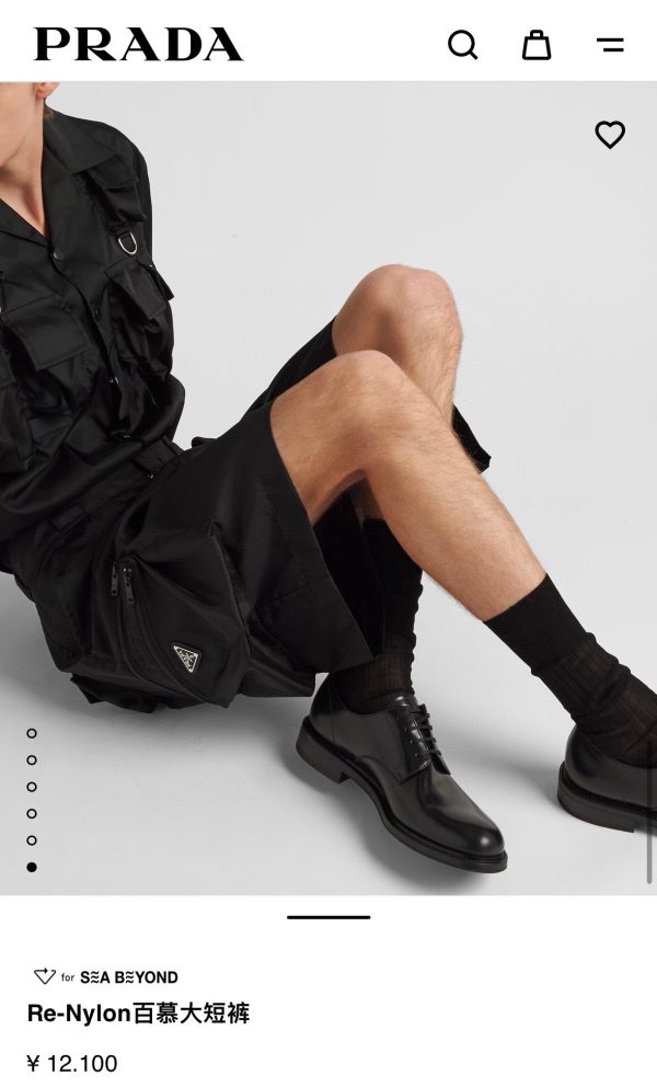 Premium Prada Shorts Nylon Logo Luxury