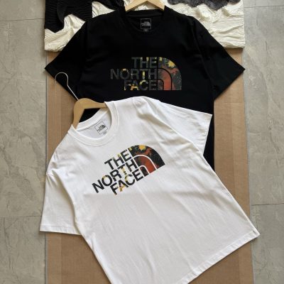 High Quality The North Face Short Sleeves Black Cotton Retro Collection
