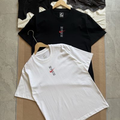 Premium Quality Nike Short Sleeves Black Cotton Breathable Luxury
