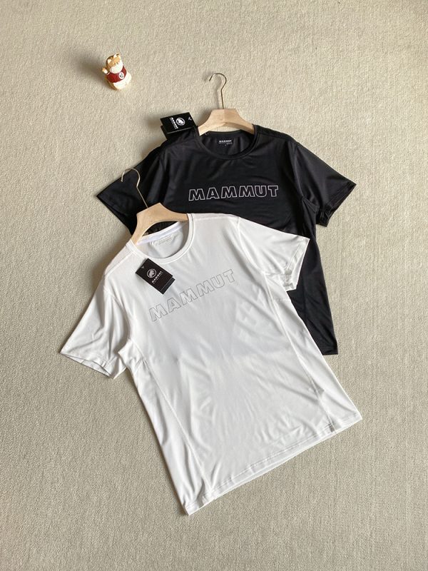 Best Selling Mammut Short Sleeves Black Polyester Logo Collection