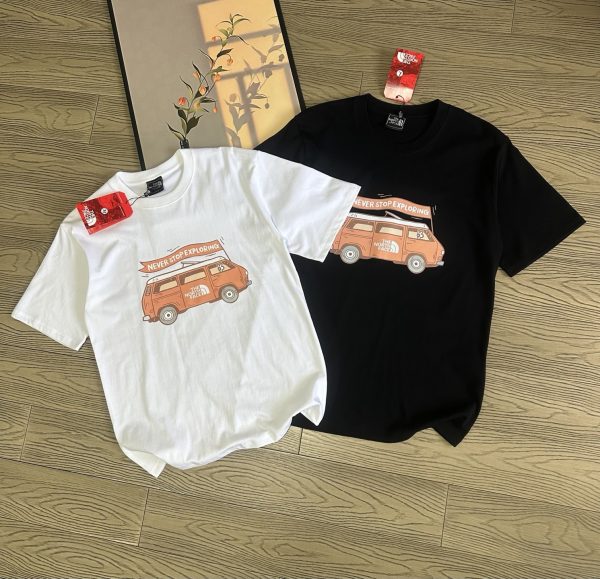 Luxury The North Face Short Sleeves Black Cotton Logo Luxury