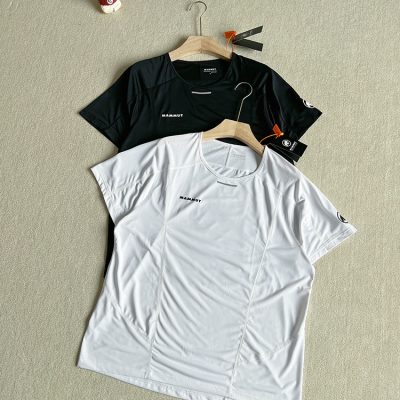 Premium Quality Mammut Short Sleeves Black Polyester Breathable Collection