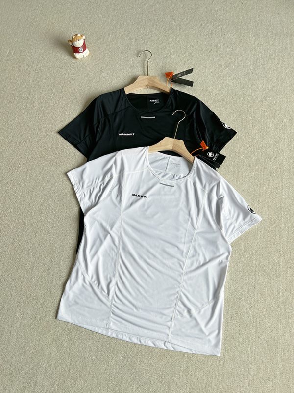 Premium Quality Mammut Short Sleeves Black Polyester Breathable Collection