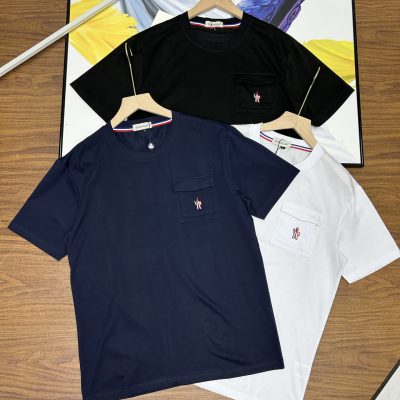 Best Selling Moncler Short Sleeves Black Cotton Breathable Collection
