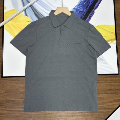 High Quality Descente Short-Sleeved Black Cotton Logo Collection