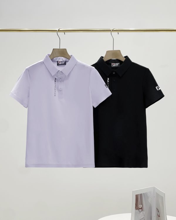 Luxury Fila Short-Sleeved Black Silk Breathable Luxury