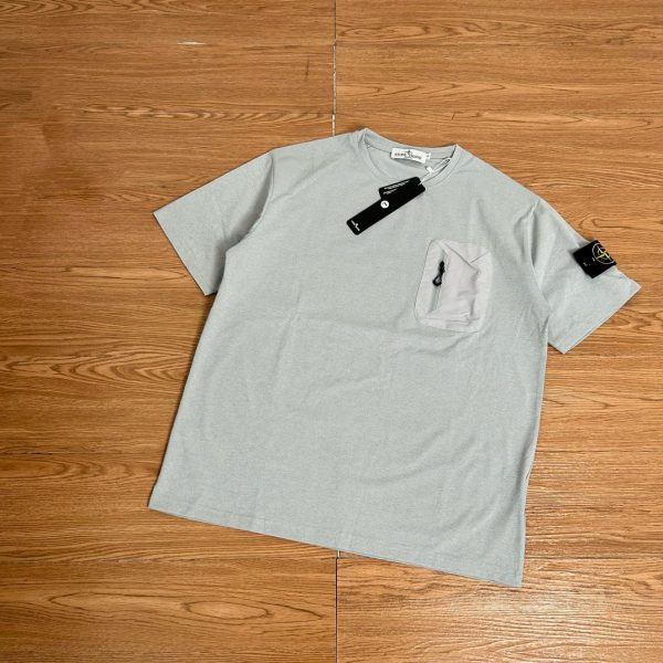 High Quality Stone Island Short Sleeves Black Cotton Classic Collection