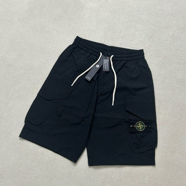 Luxury Stone Island Shorts Black Wool Classic Luxury