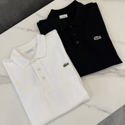 High Quality Lacoste Polo Shirt Black Cotton Classic Collection