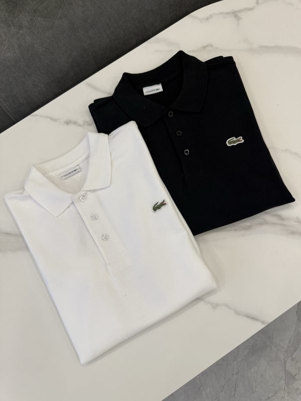High Quality Lacoste Polo Shirt Black Cotton Classic Collection