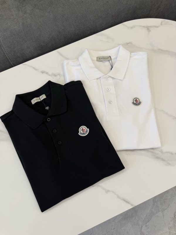 Premium Moncler Polo Shirt Black Cotton Classic Style