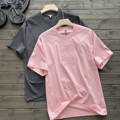 Best Selling Loewe Short Sleeves Gray Cotton Logo Collection
