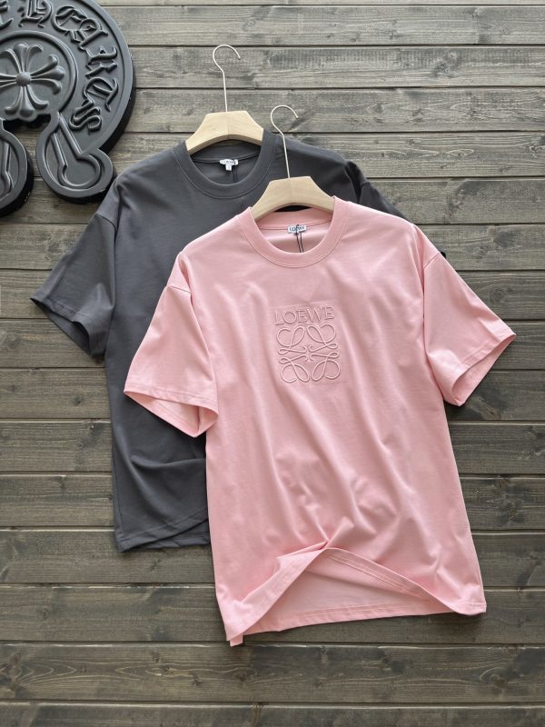 Best Selling Loewe Short Sleeves Gray Cotton Logo Collection