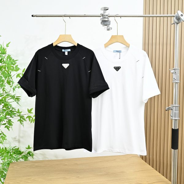 Best Selling Prada Short Sleeves White Cotton Classic Collection