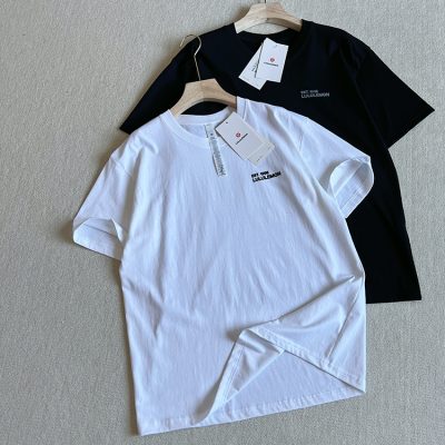 Best Selling Lululemon Short-Sleeved T-Shirts Black Cotton Breathable Luxury