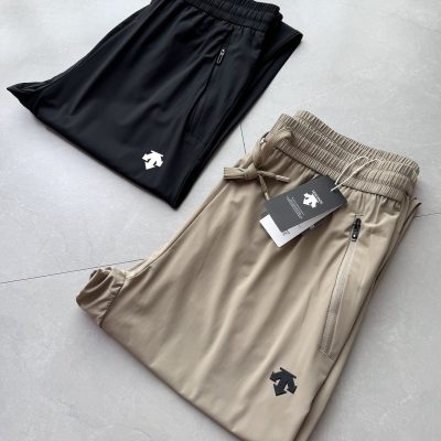 High Quality Descente Pants Black Silk Breathable Luxury