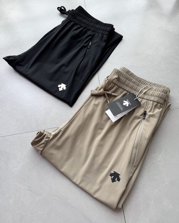 High Quality Descente Pants Black Silk Breathable Luxury