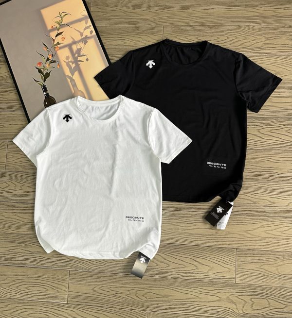 High Quality Descente Short Sleeves Black Breathable Luxury