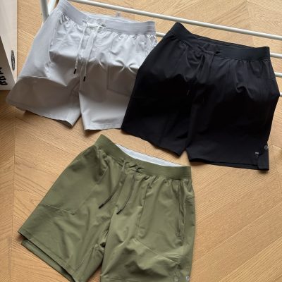 High Quality Lululemon Shorts Black Nylon Logo Collection