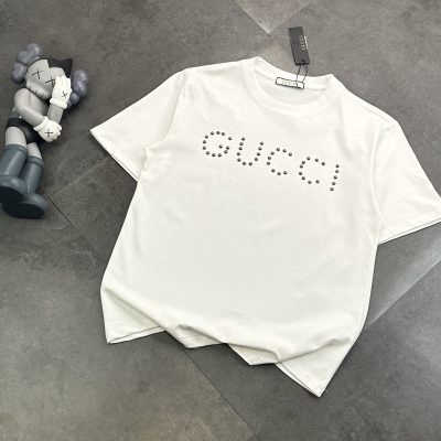 Premium Gucci Short Sleeves White Cotton Classic Luxury