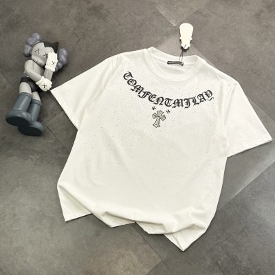 High Quality Chrome Hearts Short Sleeves White Cotton Classic Luxury