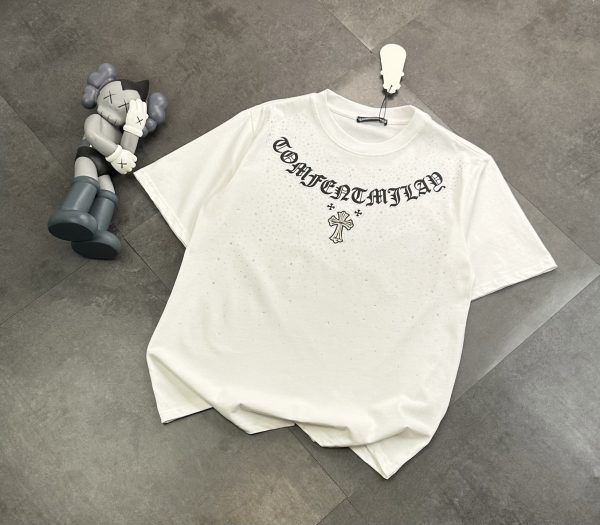 High Quality Chrome Hearts Short Sleeves White Cotton Classic Luxury
