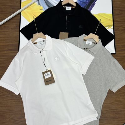 Best Selling Burberry Short-Sleeved Black Cotton Casual Style