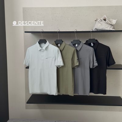 Luxury Descente Short-Sleeved Green Cotton Classic Collection