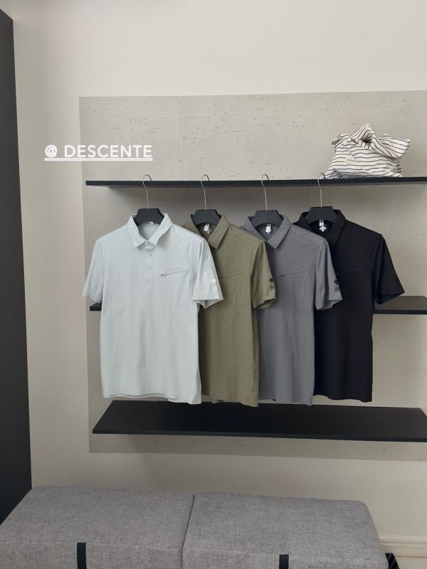 Premium Descente Short-Sleeved Green Cotton Classic Style