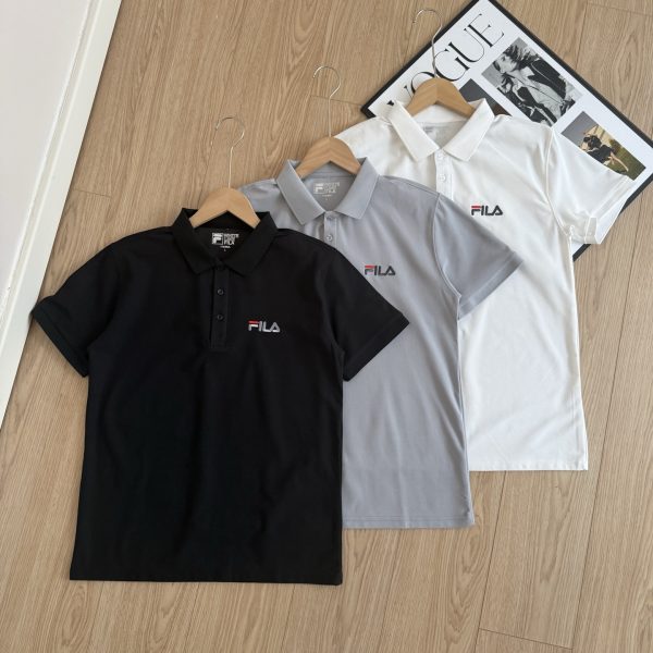 Premium Quality Fila Polo Shirt Black Cotton Embroidery Collection