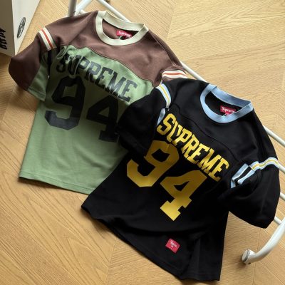Luxury Supreme Short Sleeves Black Jersey Patchwork Style
