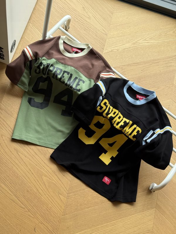 Luxury Supreme Short Sleeves Black Jersey Patchwork Style