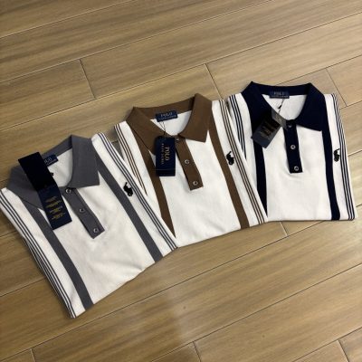 High Quality Ralph Lauren Short-Sleeved Navy Silk Classic Collection