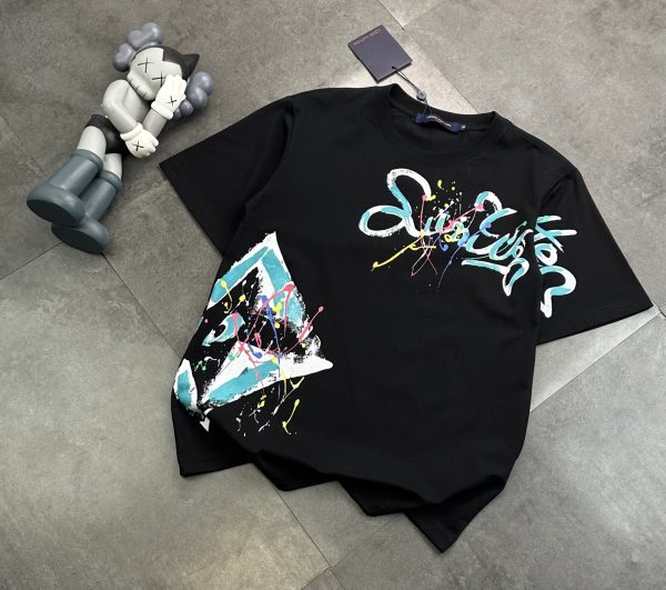 High Quality Louis Vuitton Short Sleeves Black Cotton Classic Collection