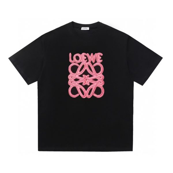 Best Selling Loewe T-Shirt Black Cotton Print Luxury